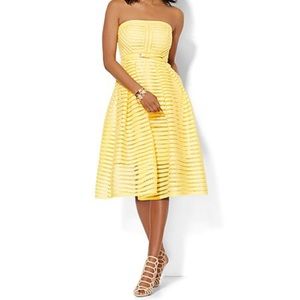 Vibrant sunshine yellow strapless number